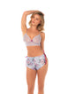 Lace Bralette w/Satin Floral Shorts - Silver Bloom S/M by Mapale