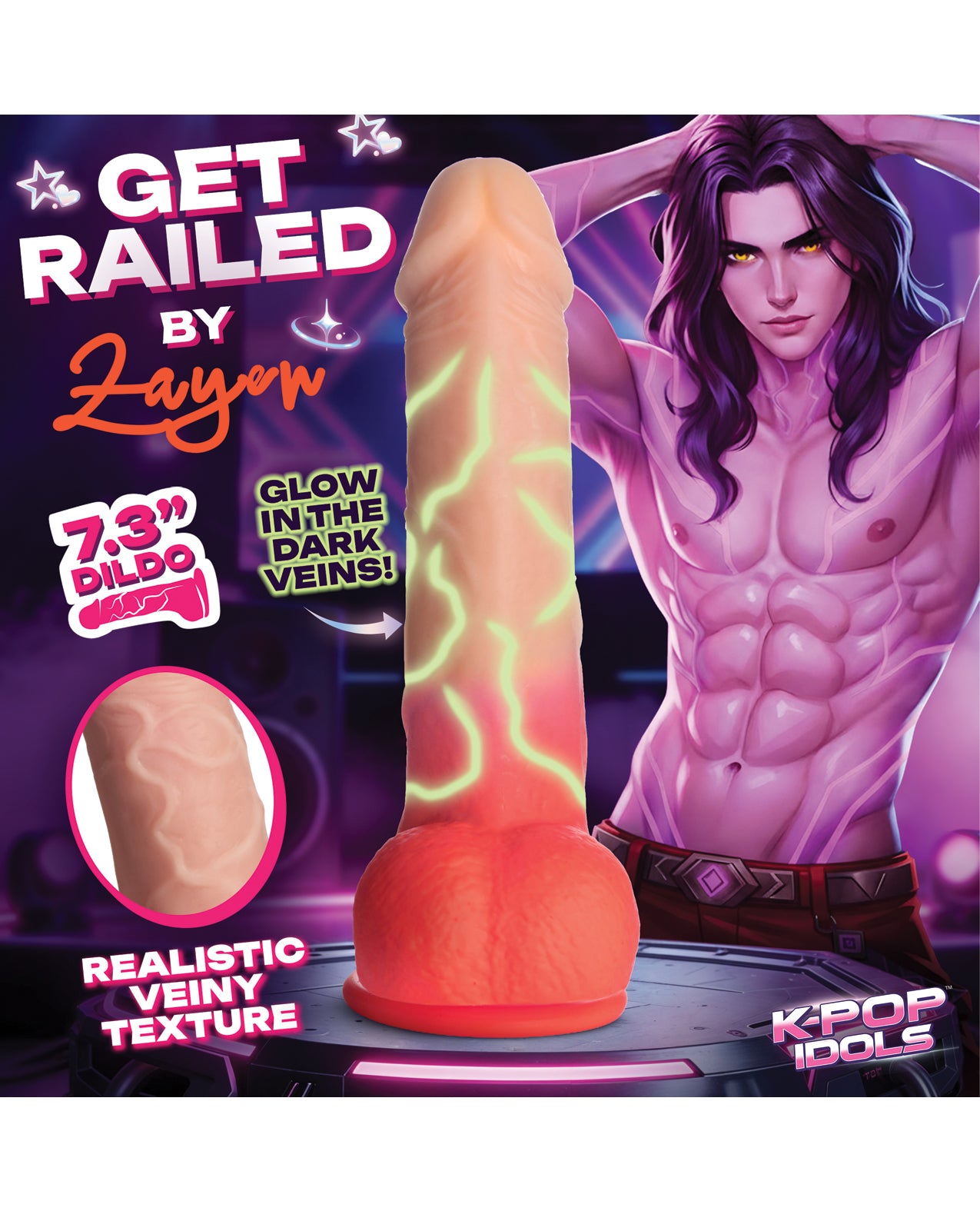 K Pop Idols Silicone Dildo w/Balls #5 by XR K Pop Idols