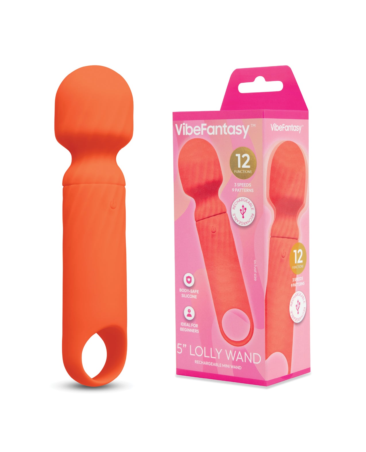 Vibe Fantasy 5" Lolly Mini Wand - Orange by Vibe Fantasy