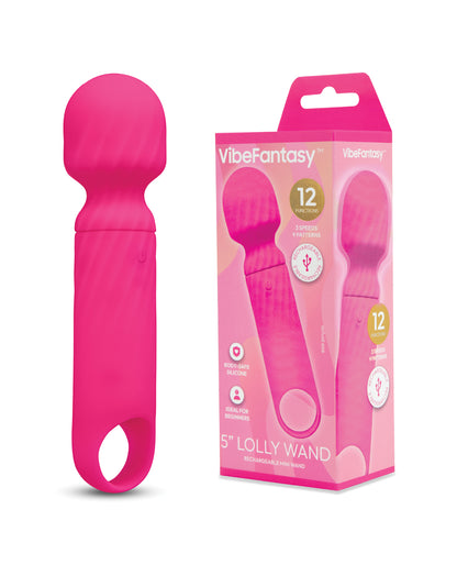 Vibe Fantasy 5" Lolly Mini Wand - Pink by Vibe Fantasy