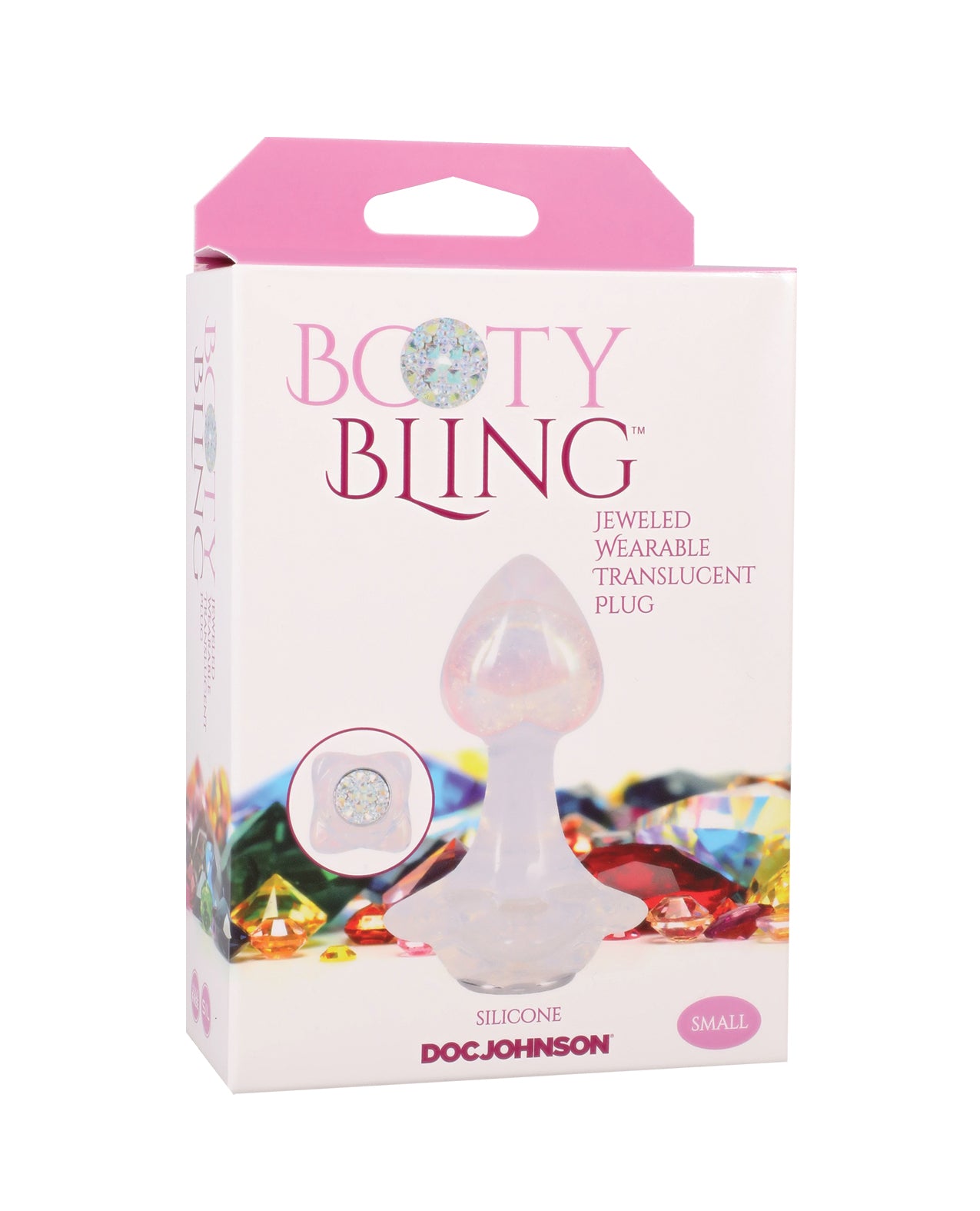 Booty Bling Jeweled Wearable Translucent Silicone Plug - Small by Booty Bling