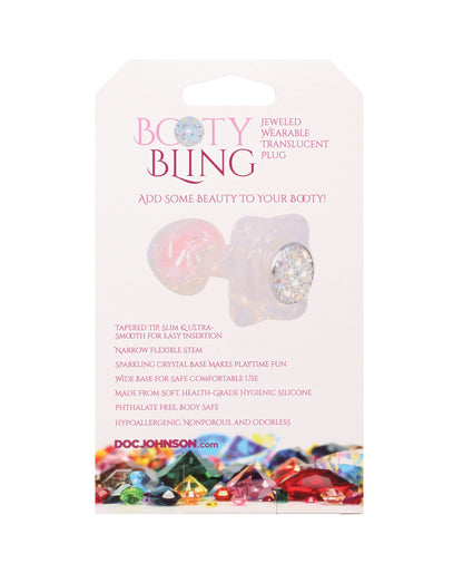 Booty Bling Jeweled Wearable Translucent Silicone Plug - Small by Booty Bling