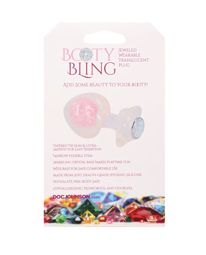 Booty Bling Jeweled Wearable Translucent Silicone Plug - Large by Booty Bling