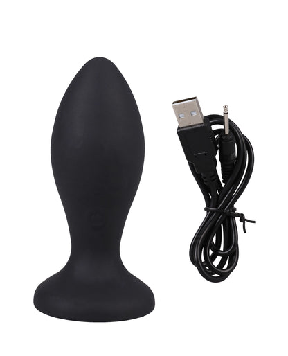 Booty Bling Jeweled Wearable 3" Vibrating Silicone Plug - Black/Pink by Booty Bling