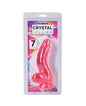 Crystal Jellies Curved 7" Realistic Cock w/Balls - Pink by Crystal Jellies