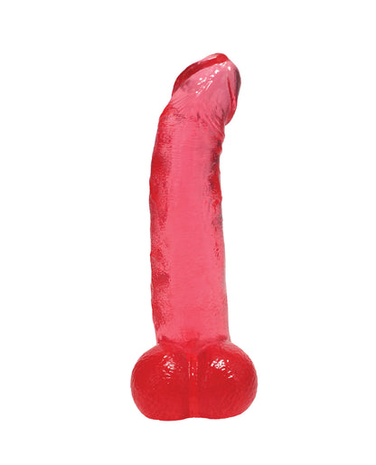 Crystal Jellies 8" Curved Realistic Cock w/Balls - Pink by Crystal Jellies