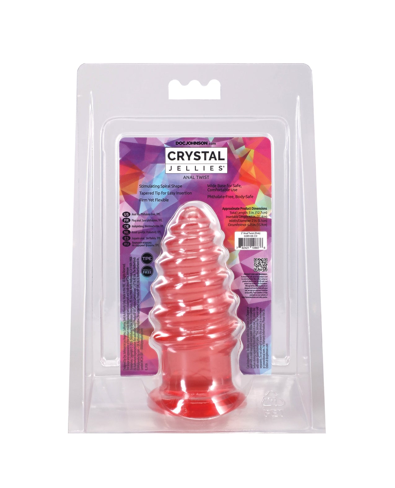 Crystal Jellies 5" Anal Twist - Pink by Crystal Jellies