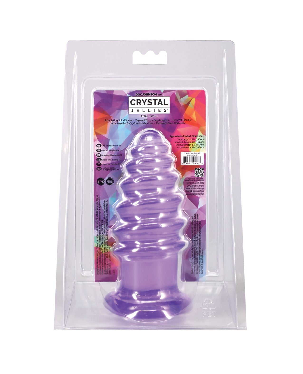 Crystal Jellies 7" Anal Twist - Purple by Crystal Jellies