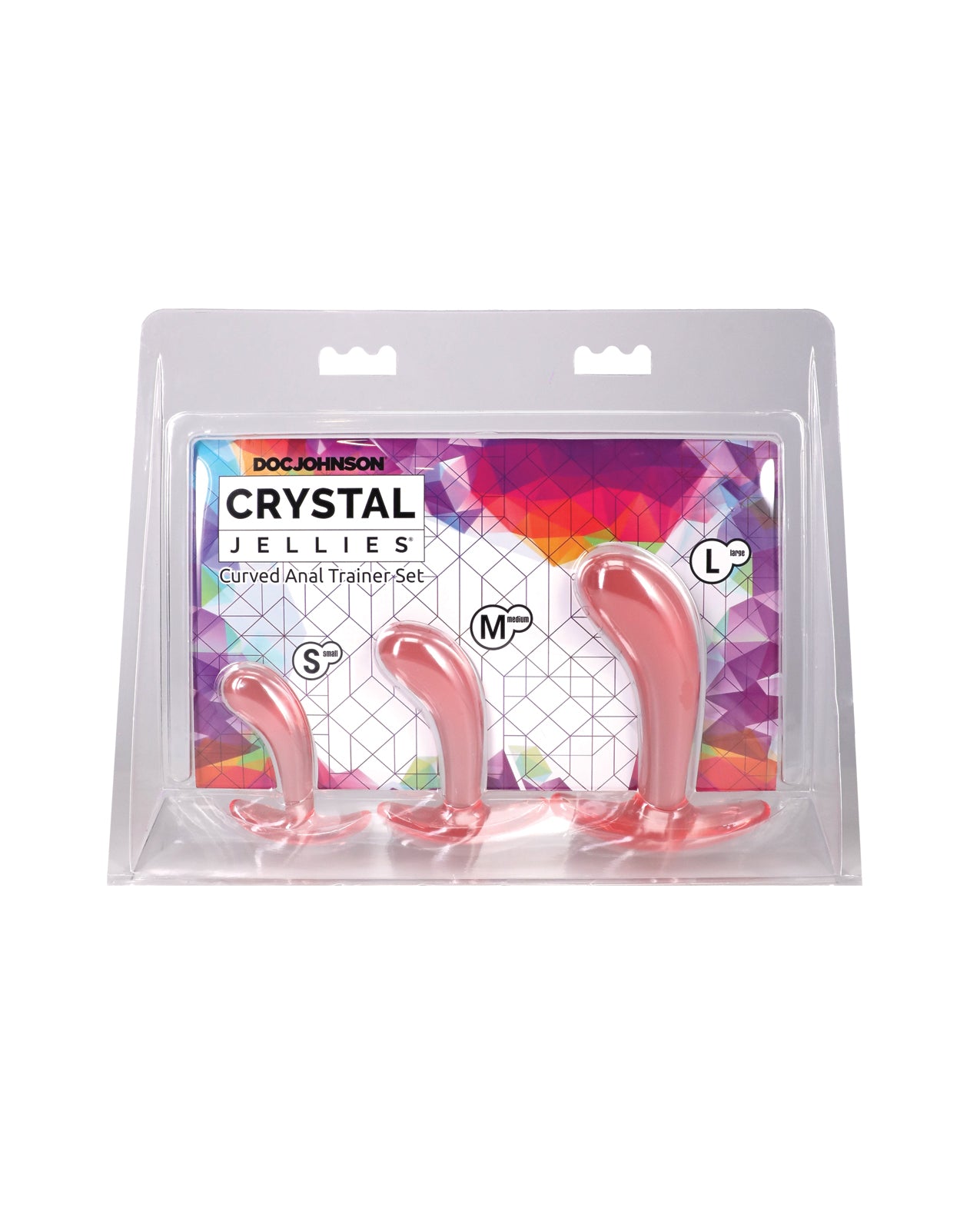 Crystal Jellies Curved Anal Trainer Set - Pink by Crystal Jellies