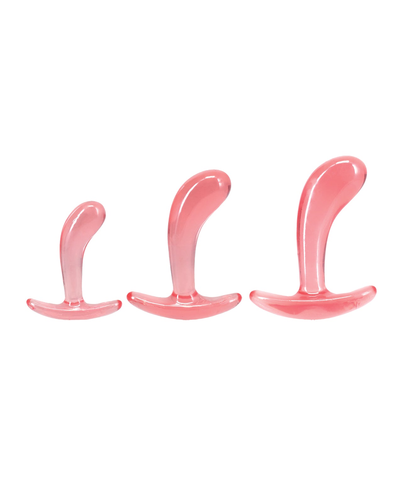 Crystal Jellies Curved Anal Trainer Set - Pink by Crystal Jellies