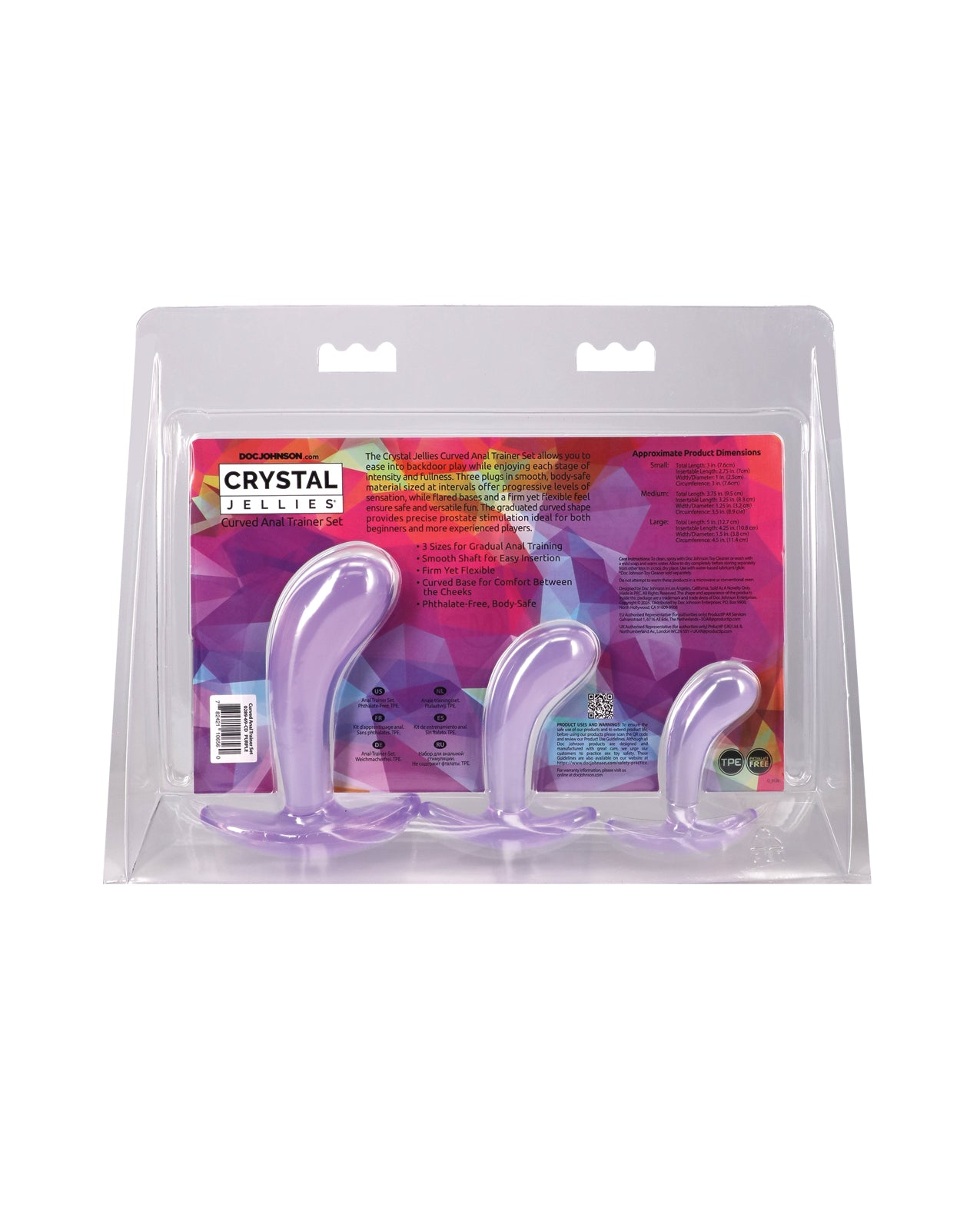 Crystal Jellies Curved Anal Trainer Set - Purple by Crystal Jellies