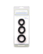 TitanMen Cushioned C-Ring 3 pc Silicone Set - Black by Titanmen