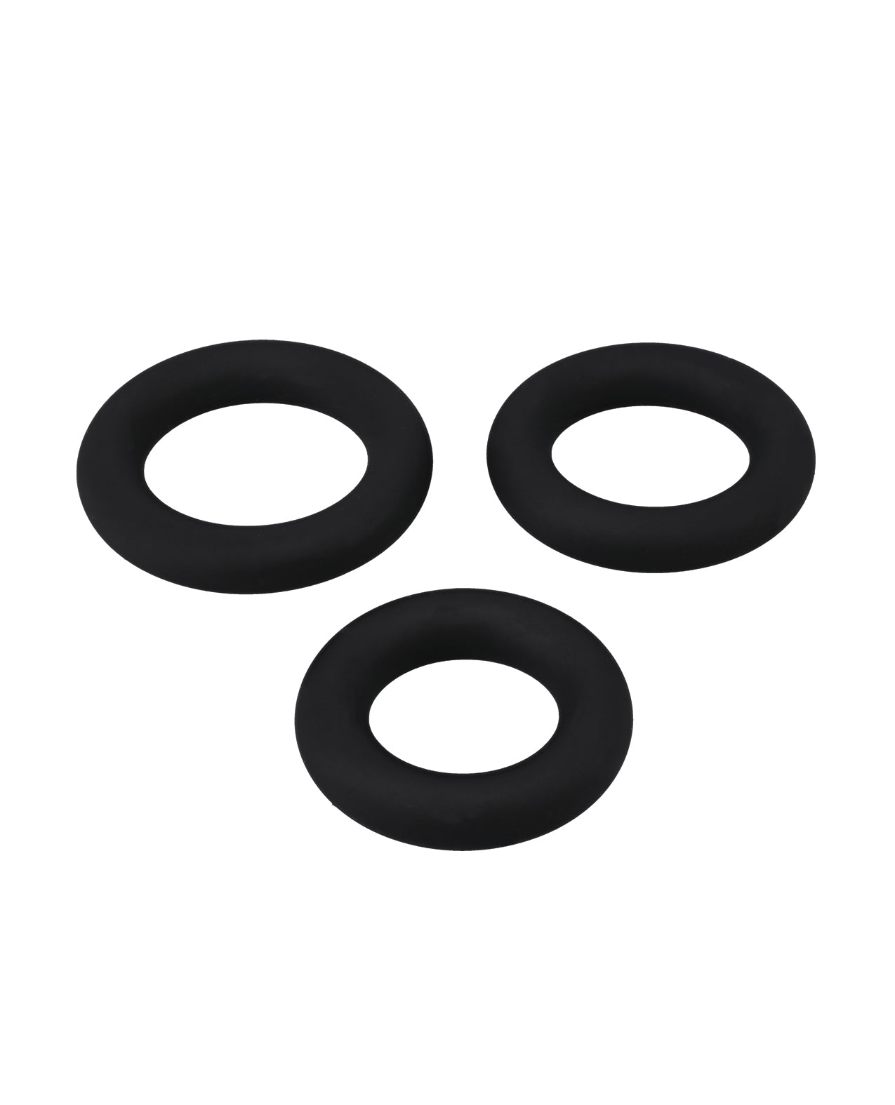TitanMen Cushioned C-Ring 3 pc Silicone Set - Black by Titanmen
