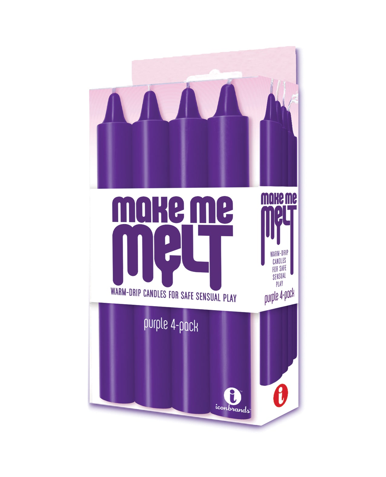 The 9'S Make Me Melt Sensual Warm-Drip Candles - Purple Pack of 4 by The 9s