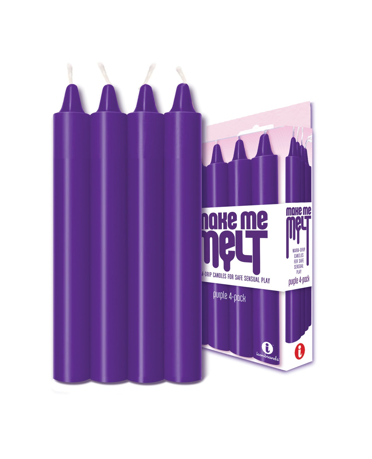 The 9'S Make Me Melt Sensual Warm-Drip Candles - Purple Pack of 4 by The 9s