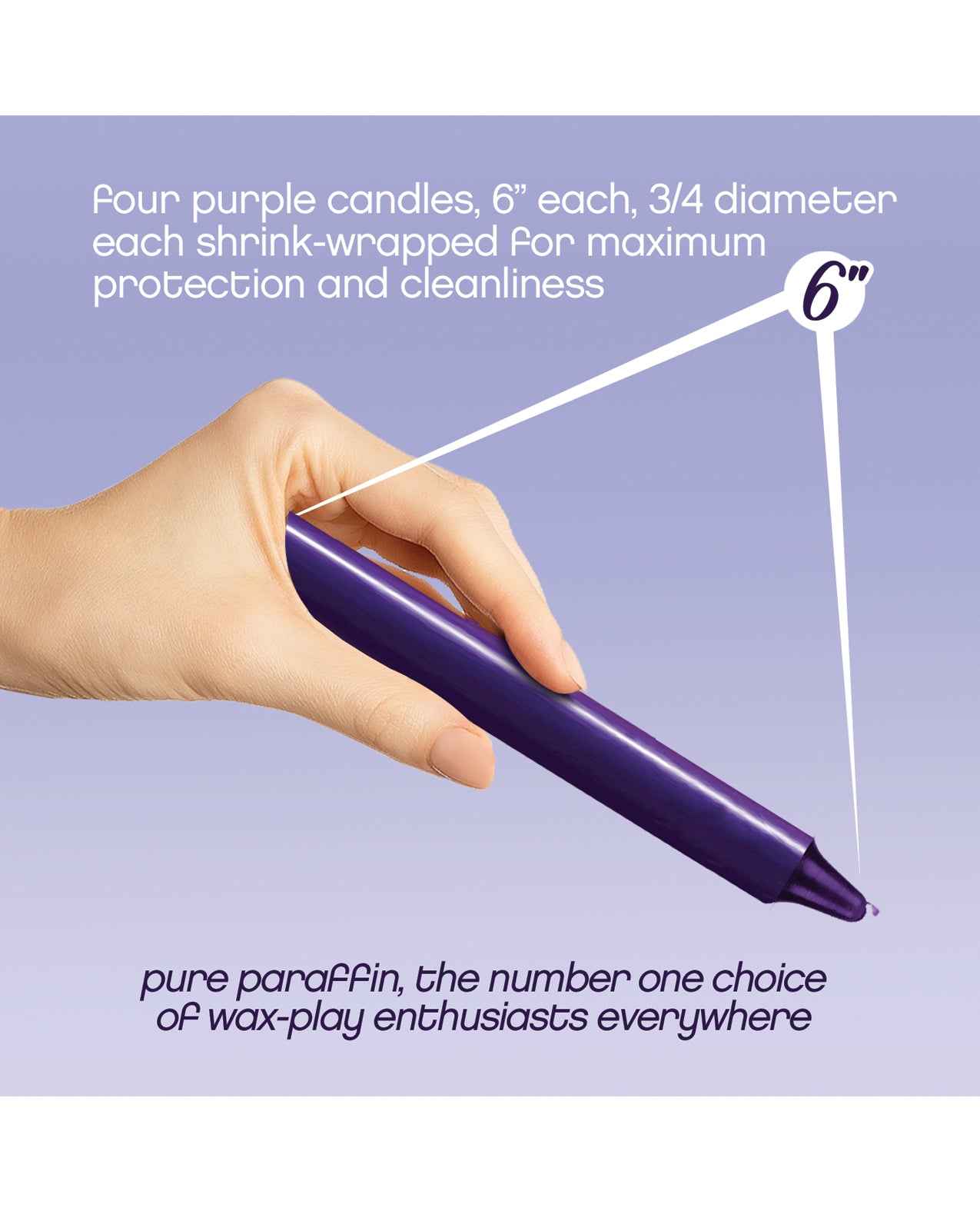 The 9'S Make Me Melt Sensual Warm-Drip Candles - Purple Pack of 4 by The 9s