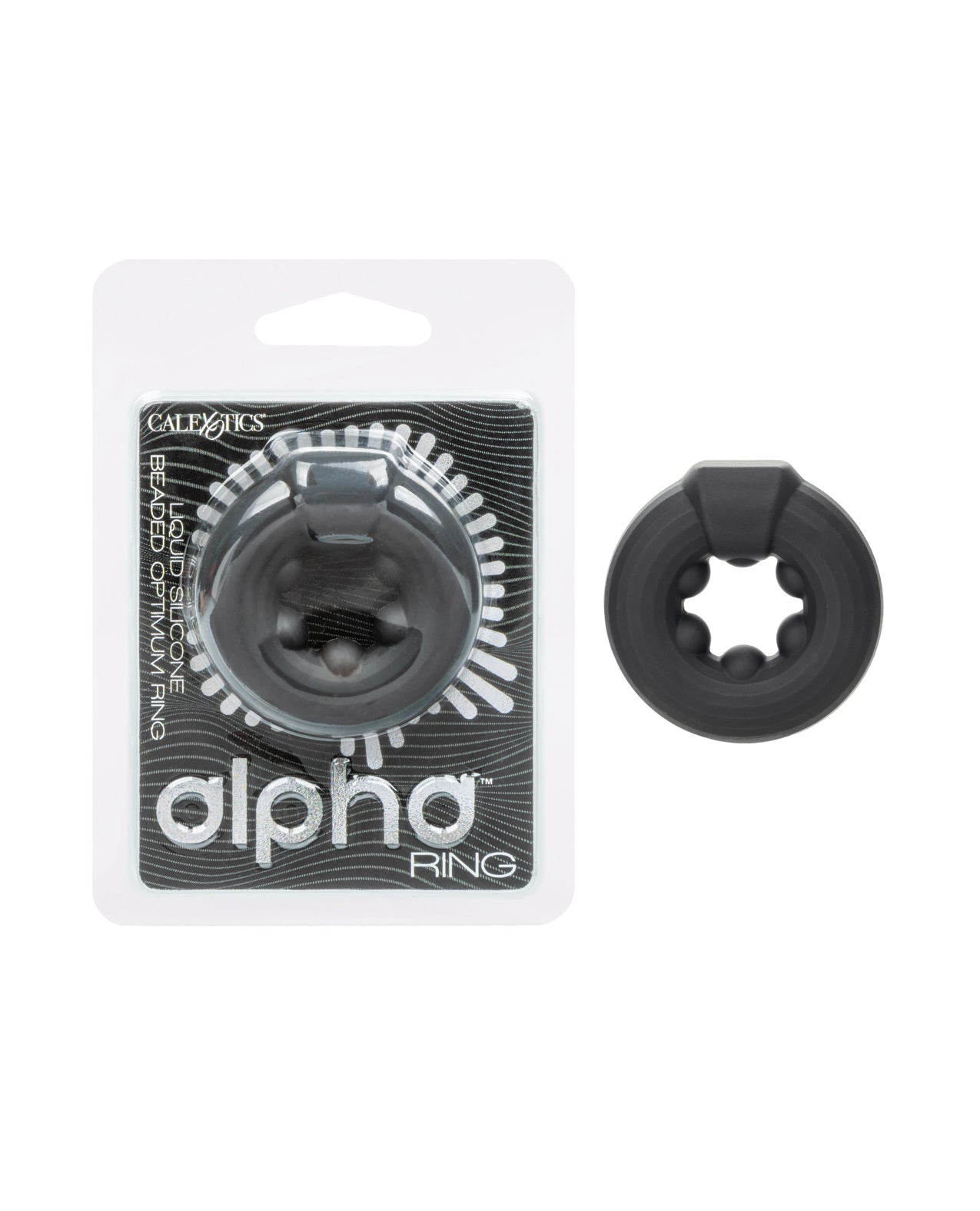 Alpha Liquid Silicone Beaded Optimum Ring - Black by Alpha Liquid Silicone
