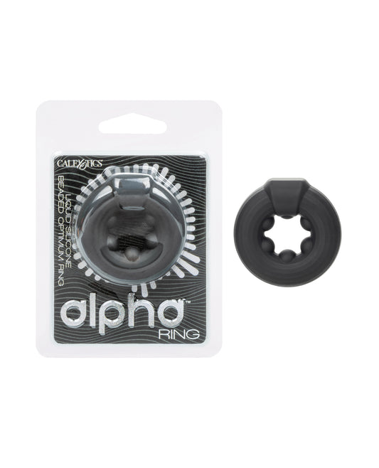 Alpha Liquid Silicone Beaded Optimum Ring - Black by Alpha Liquid Silicone