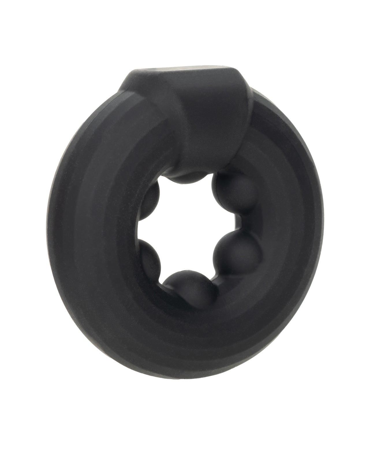 Alpha Liquid Silicone Beaded Optimum Ring - Black by Alpha Liquid Silicone