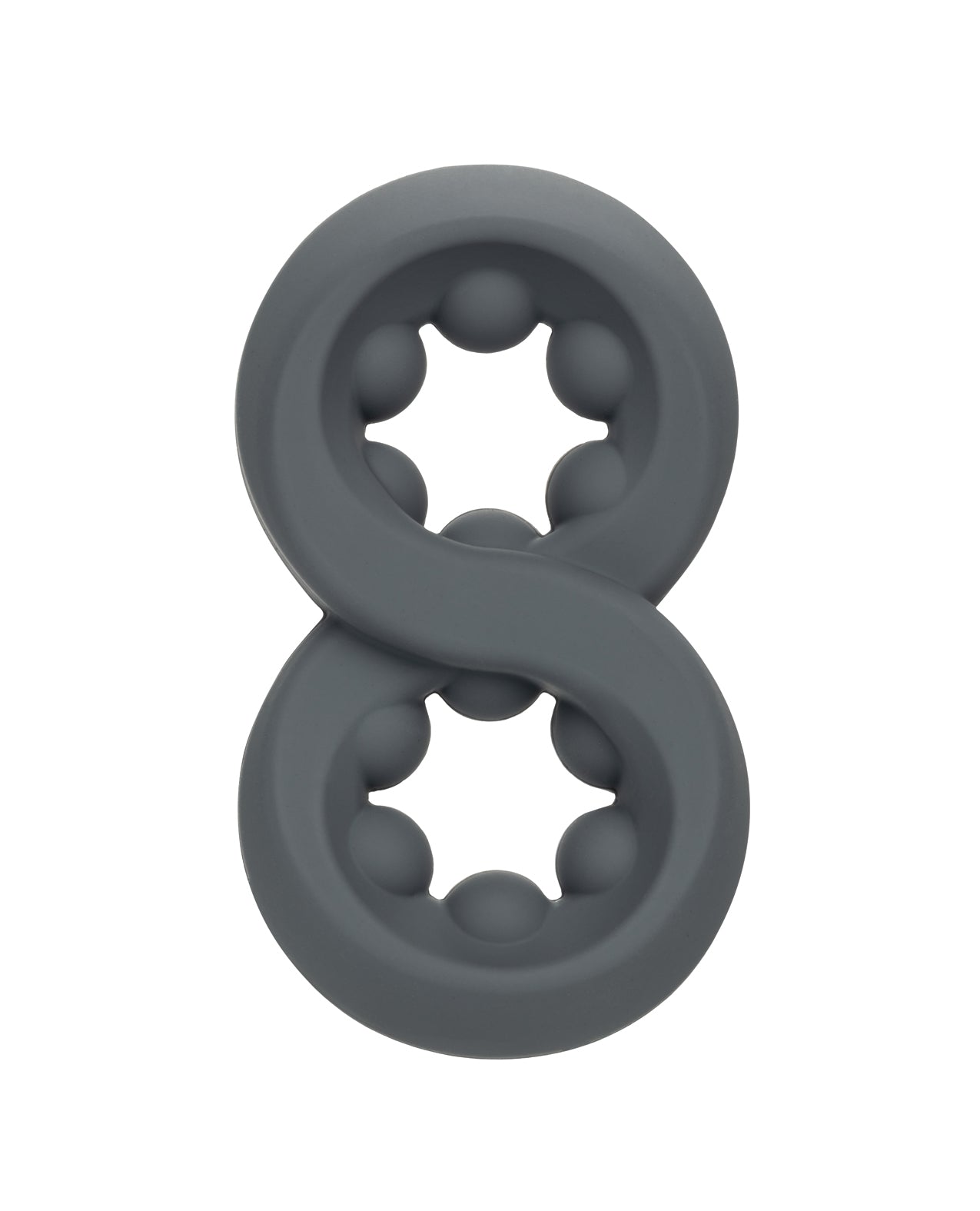 Alpha Liquid Silicone Beaded Crazy 8 Ring - Grey by Alpha Liquid Silicone