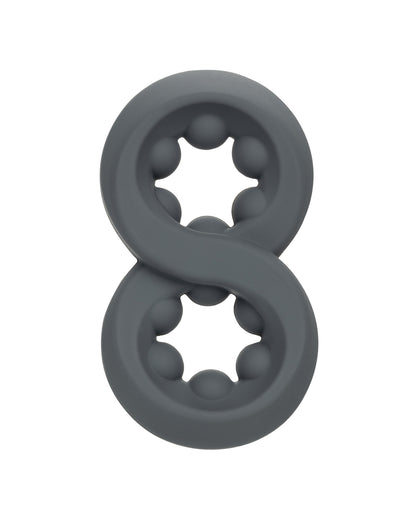 Alpha Liquid Silicone Beaded Crazy 8 Ring - Grey by Alpha Liquid Silicone