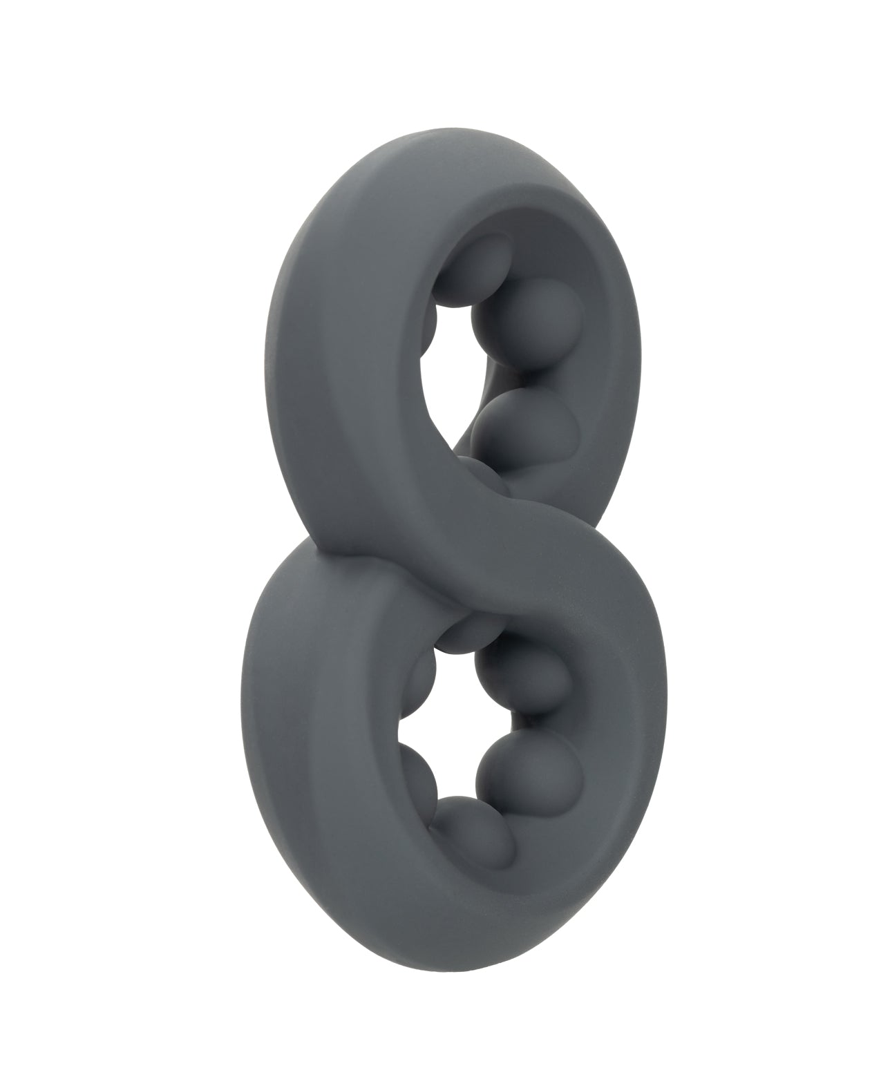 Alpha Liquid Silicone Beaded Crazy 8 Ring - Grey by Alpha Liquid Silicone