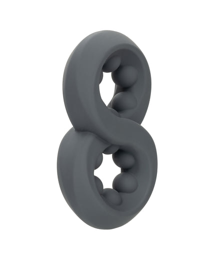 Alpha Liquid Silicone Beaded Crazy 8 Ring - Grey by Alpha Liquid Silicone