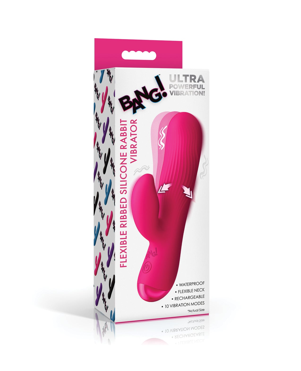 Bang! BG Ribbed Silicone Rabbit - Pink by Bang!