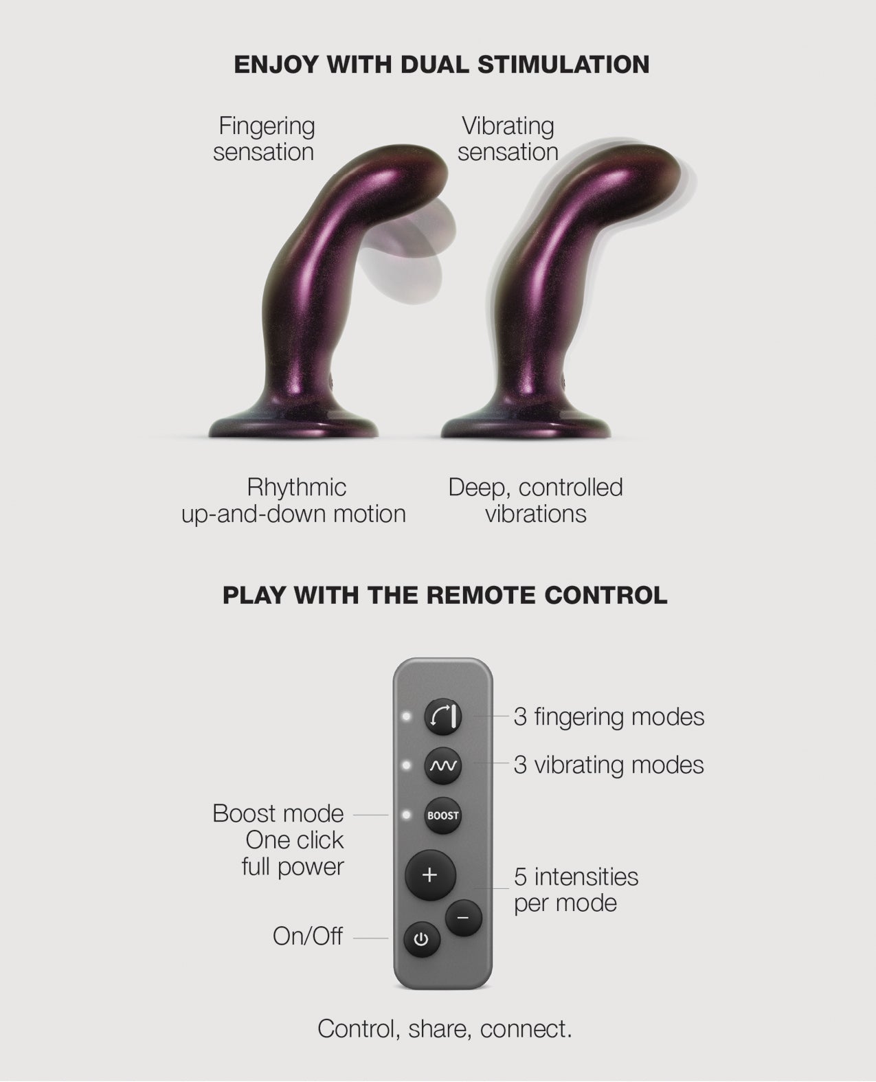 Strap On Me Fingering & Vibrating Dildo - Purple by Strap-On-Me