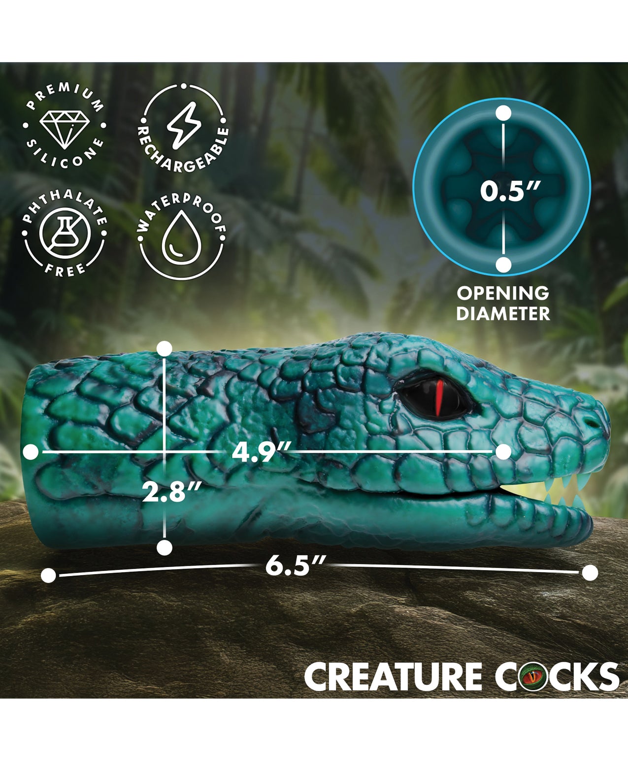 Creature Cocks Python Vibrating Silicone Masturbator by Creature Cocks