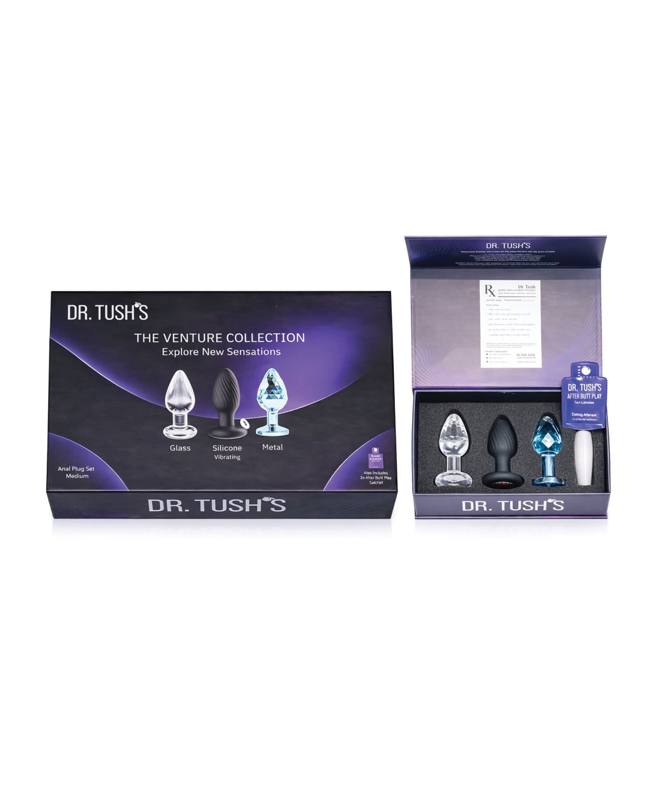 Dr. Tush's Venture Collection Anal Plug Set Small - Glass, Metal, Silicone by Dr. Tush's