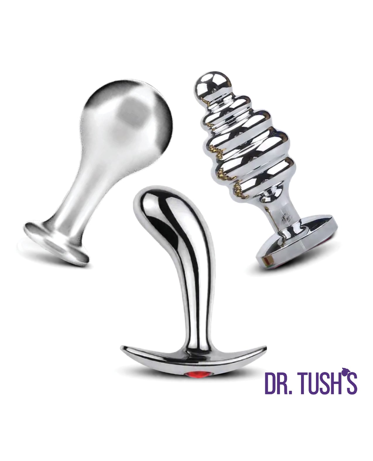 Dr. Tush's Tools of Temptation Small Anal Plug Set - Metal by Dr. Tush's