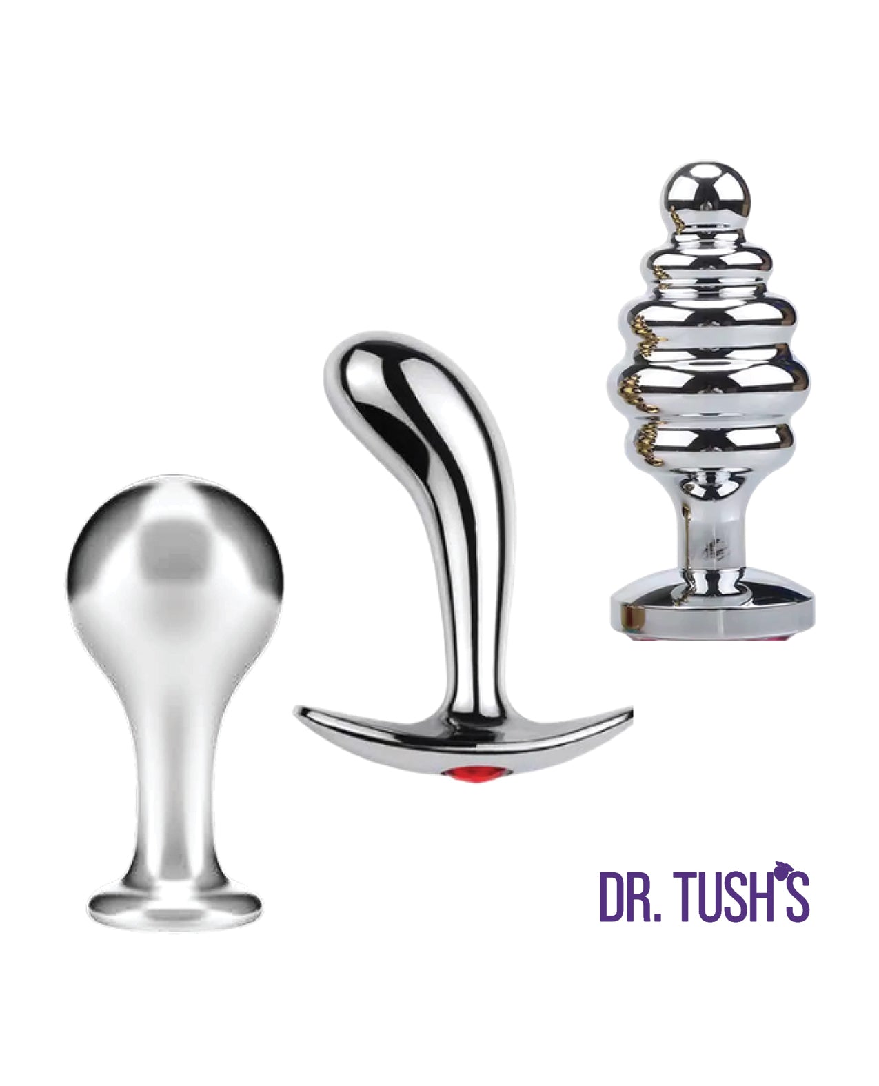 Dr. Tush's Tools of Temptation Small Anal Plug Set - Metal by Dr. Tush's