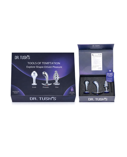 Dr. Tush's Tools of Temptation Medium Anal Plug Set - Metal by Dr. Tush's