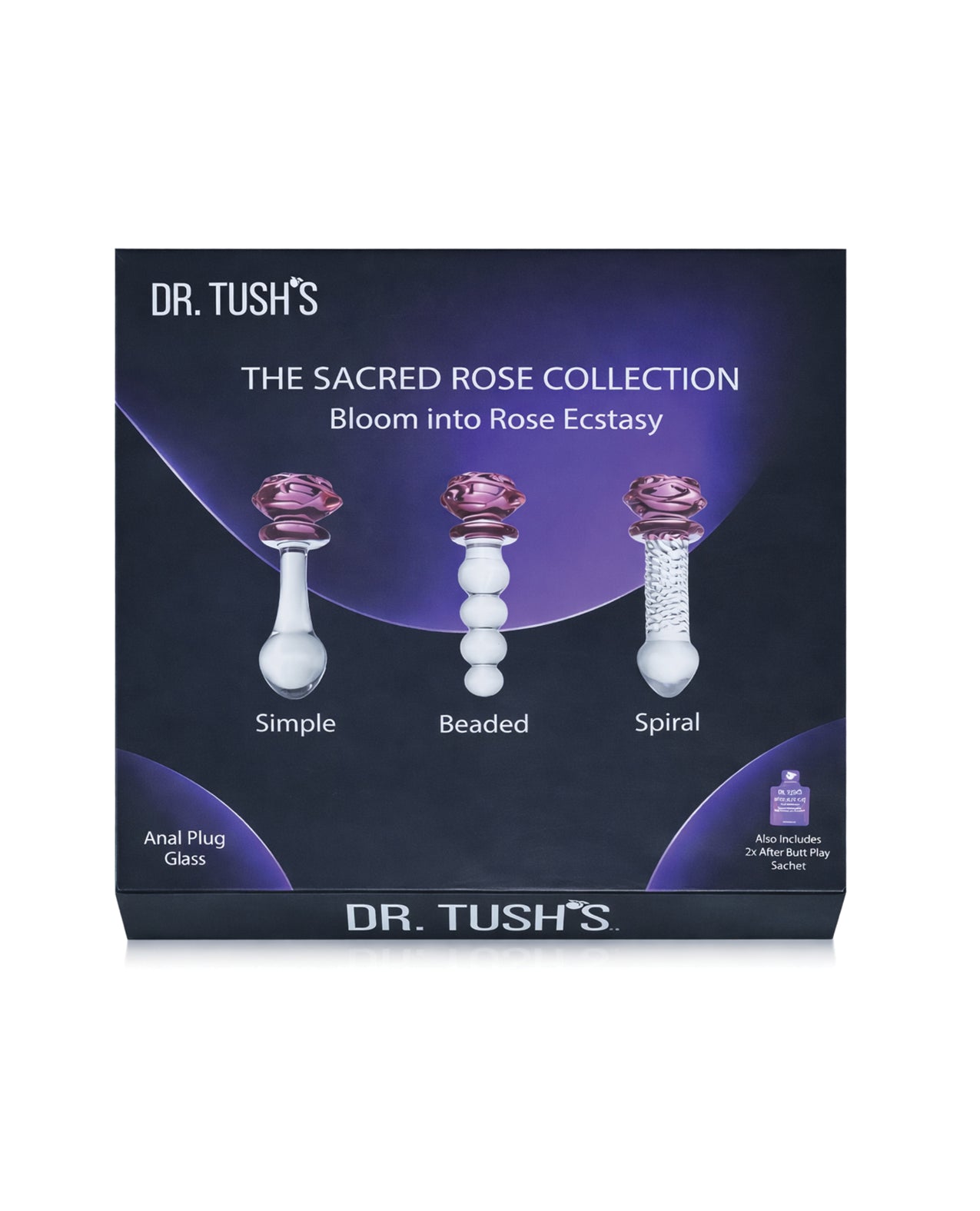 Dr. Tush's Sacred Glass Rose Collection Anal Plug Set - Glass by Dr. Tush's