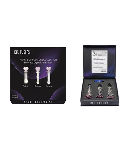 Dr. Tush's Hearts of Pleasure Collection Anal Plug Set - Glass by Dr. Tush's