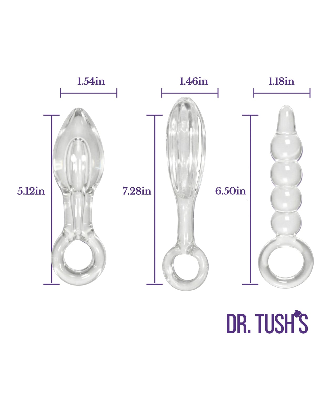 Dr. Tush's Halo of Pleasure Collection Anal Plug Set - Glass by Dr. Tush's