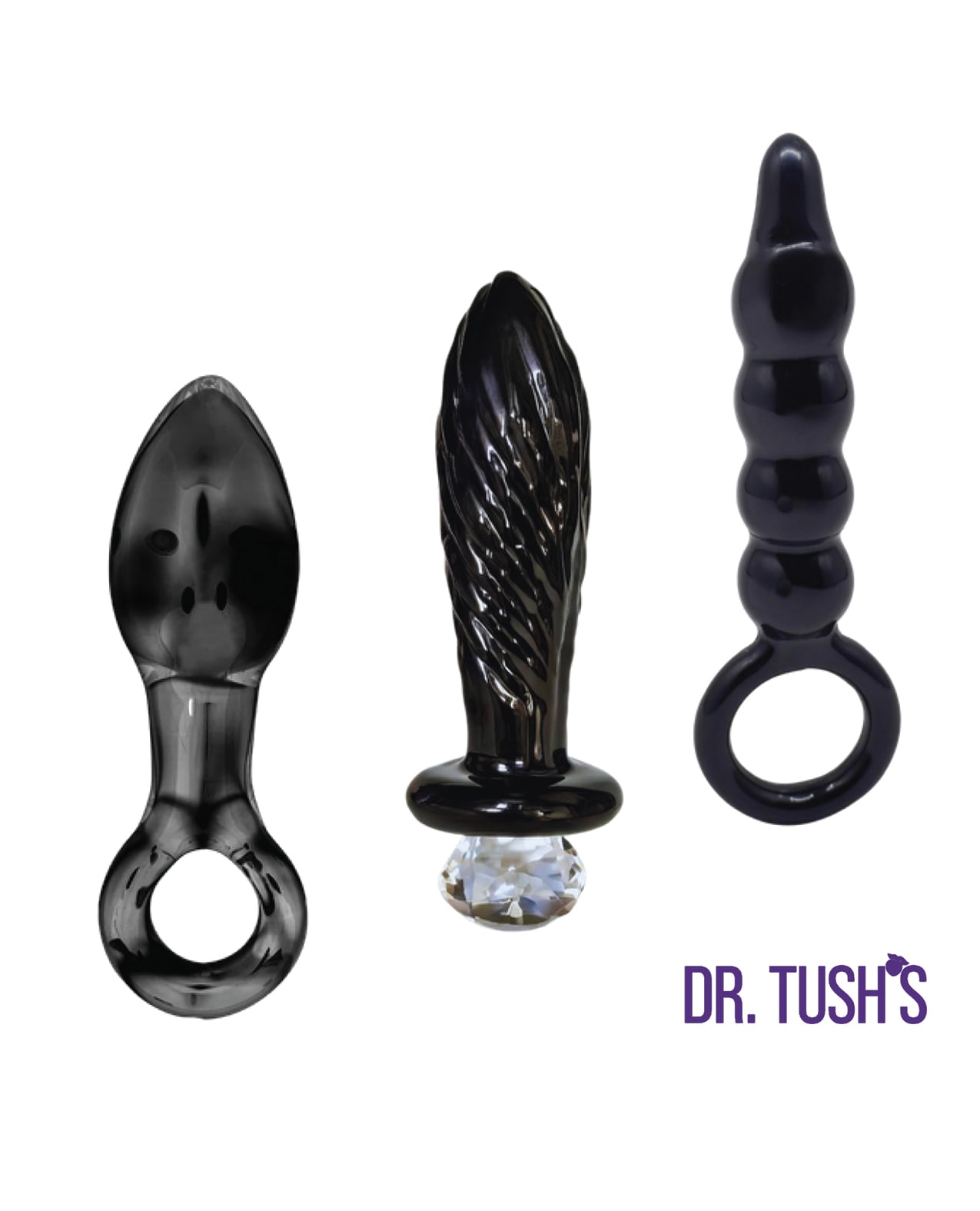 Dr. Tushs Dark Curiosity Collection Anal Plug Set - Glass by Dr. Tush's