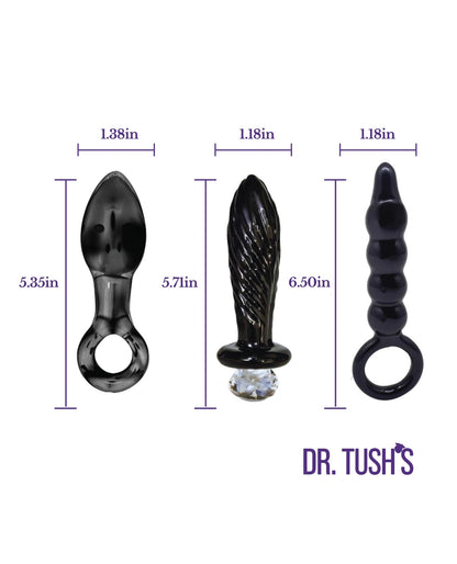 Dr. Tushs Dark Curiosity Collection Anal Plug Set - Glass by Dr. Tush's