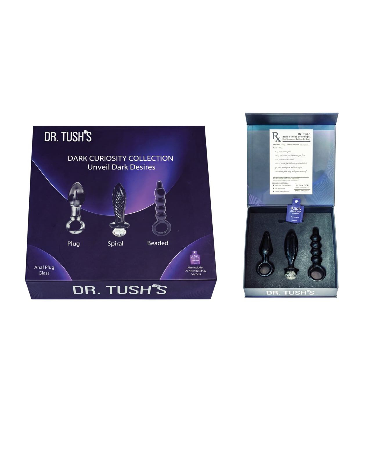 Dr. Tushs Dark Curiosity Collection Anal Plug Set - Glass by Dr. Tush's