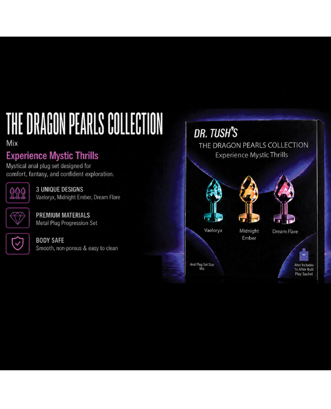 Dr. Tush's Dragon Pearls Collection Anal Plug Set - Metal by Dr. Tush's
