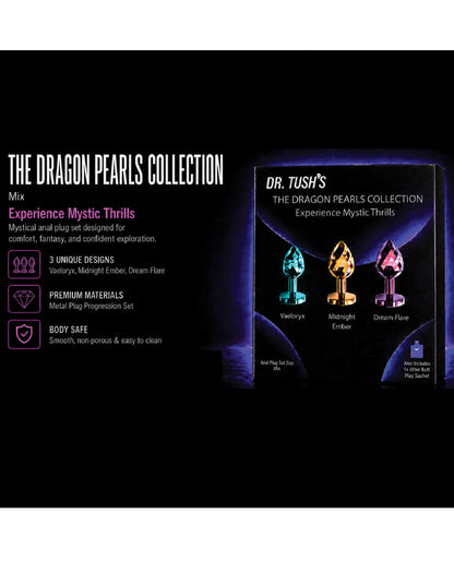 Dr. Tush's Dragon Pearls Collection Anal Plug Set - Metal by Dr. Tush's
