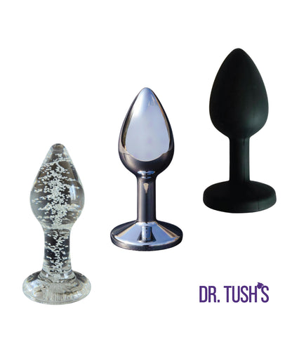 Dr. Tush's First Step Collection Anal Plug Set - Glass, Metal, Silicone by Dr. Tush's