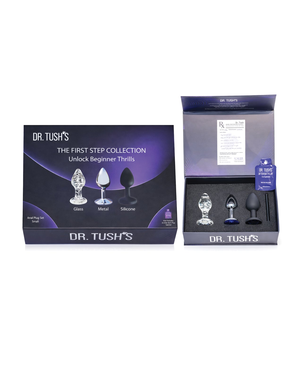 Dr. Tush's First Step Collection Anal Plug Set - Glass, Metal, Silicone by Dr. Tush's