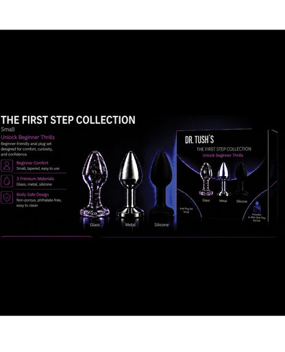 Dr. Tush's First Step Collection Anal Plug Set - Glass, Metal, Silicone by Dr. Tush's
