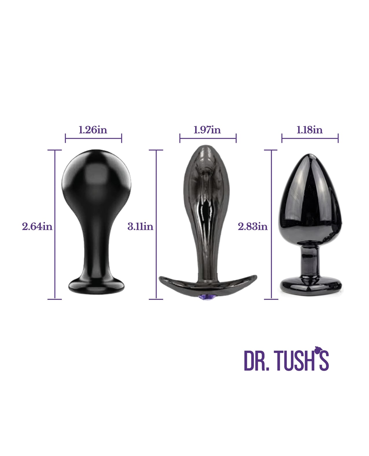 Dr. Tush's Bad Decisions Collection Anal Plug Set - Metal by Dr. Tush's