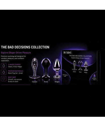 Dr. Tush's Bad Decisions Collection Anal Plug Set - Metal by Dr. Tush's