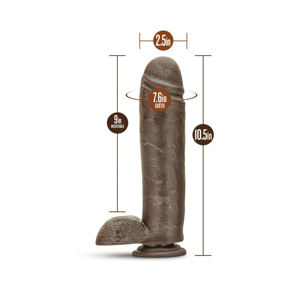 Dr. Skin Mr. Mister Realistic 10.5 in. Dildo with Balls Brown by Blush