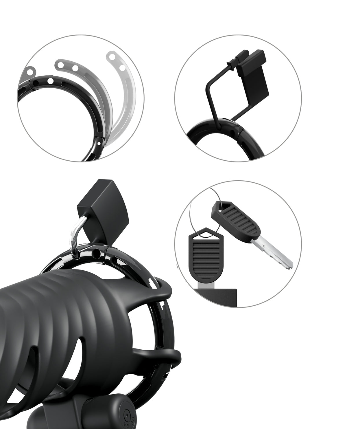Fantasy C-Ringz Control Core Harness Remote Controlled Vibrating Cock Blocker - Black by Fantasy C-Ringz