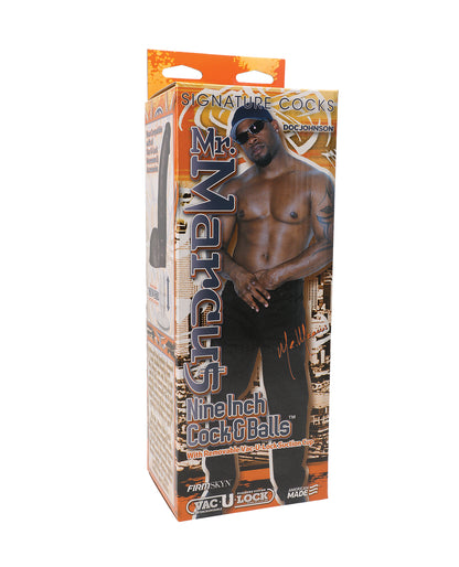 Signature Cocks Mr. Marcus 9" Cock & Balls w/Removable Vac-U-Lock Suction Cup by Vac-U-lock